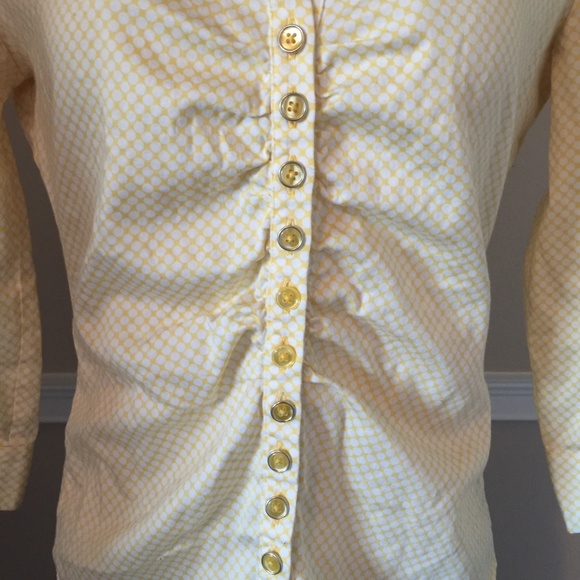  Yellow & White Ruched Front Top  - Picture 4 of 5